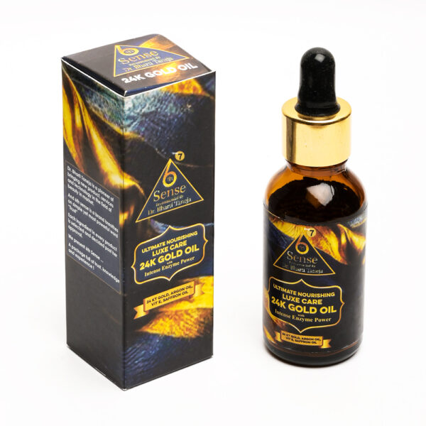 Ultimate Nourishing Luxe Care 24K Gold Oil with Intense Enzyme Power (24K Gold, Argon Oil, Vit E, Saffron Oil)
